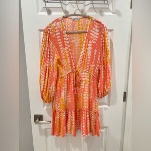Blue Island Tropical Beach Cover up/ dress size Small